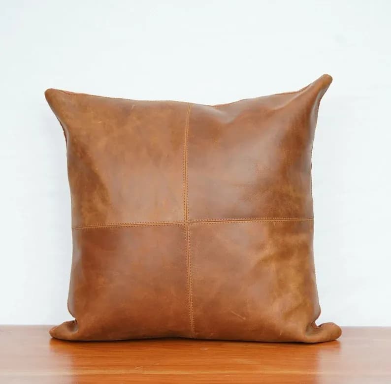 100% Buffalo Leather Sofa Cushion cover thumbnail 2