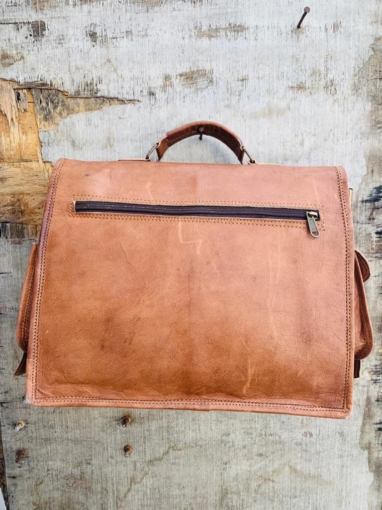 IndiFash - Handcrafted Satchel Leather Bag | 100% Genuine Leather thumbnail 4
