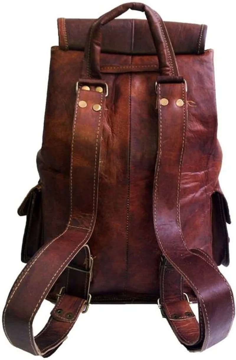 IndiFash - Multiple Pockets 18 Inch Handcrafted Leather Pittu Bag | 100% Genuine Leather thumbnail 2