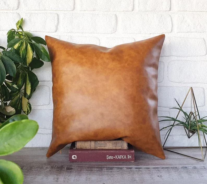 16*16 Leather Sofa Cushion cover thumbnail 3