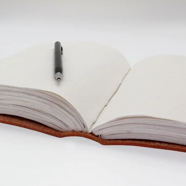 IndiFash - Vintage Om Embossed Unique Design 7″5 Handcrafted Leather Journal/Diary 200 page | 100% Genuine Leather thumbnail 4