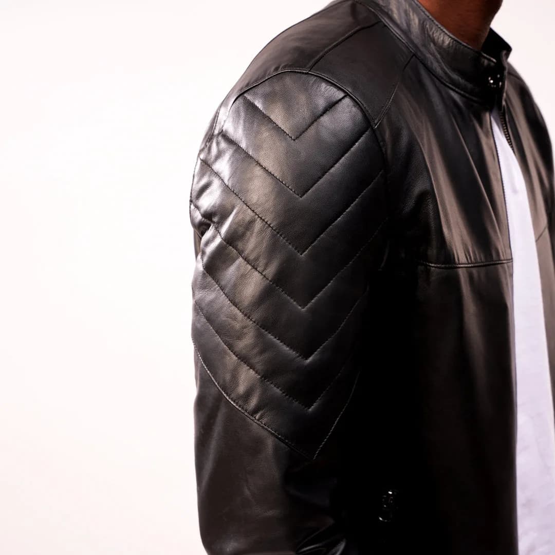 90 Feet Benevolent Lightweight Premium Leather Zipper Jacket thumbnail 3