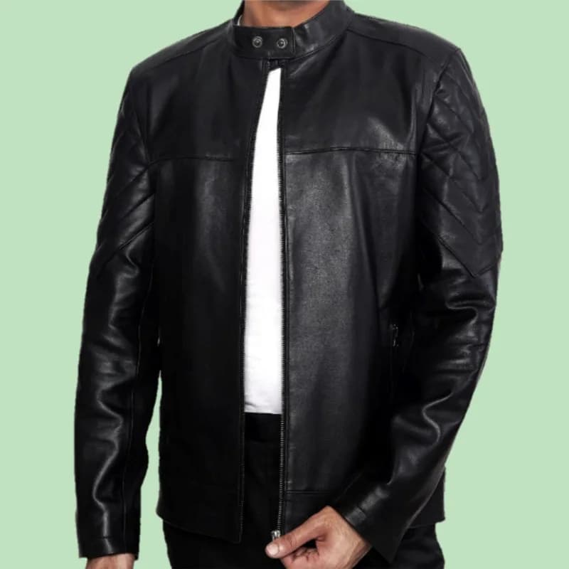 90 Feet Benevolent Lightweight Premium Leather Zipper Jacket thumbnail 4