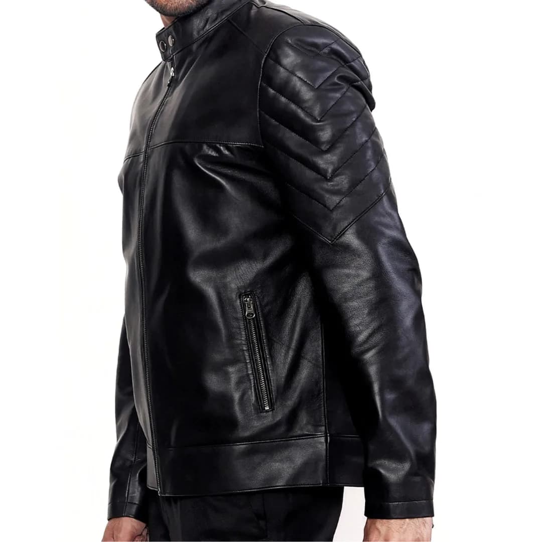 90 Feet Benevolent Lightweight Premium Leather Zipper Jacket thumbnail 5