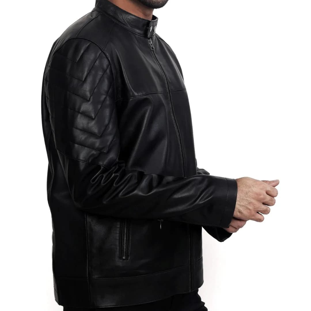 90 Feet Benevolent Lightweight Premium Leather Zipper Jacket thumbnail 6