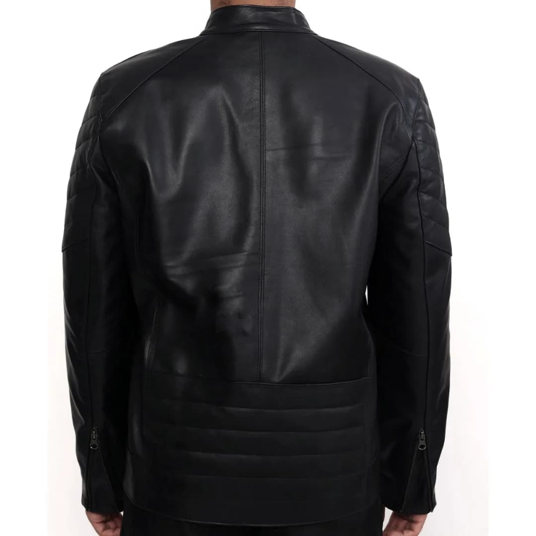 90 Feet Benevolent Lightweight Premium Leather Zipper Jacket thumbnail 7