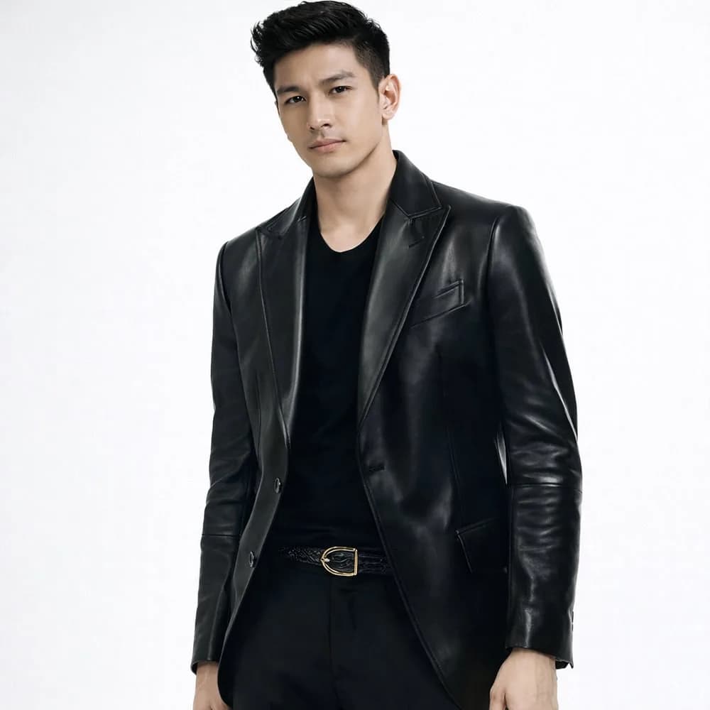 Aryan Lightweight Premium Genuine Leather Blazer Jacket for Men