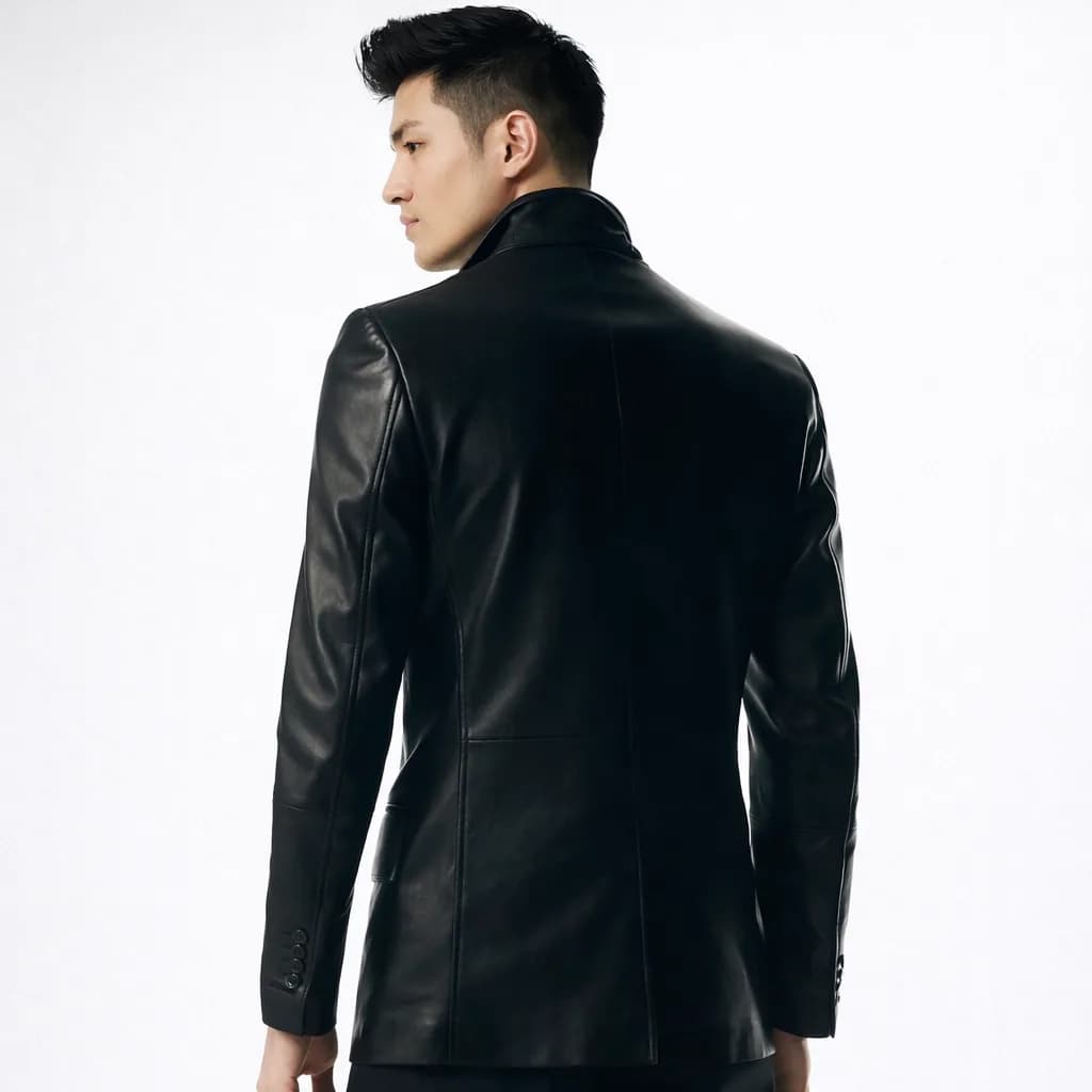 Aryan Lightweight Premium Genuine Leather Blazer Jacket for Men thumbnail 2