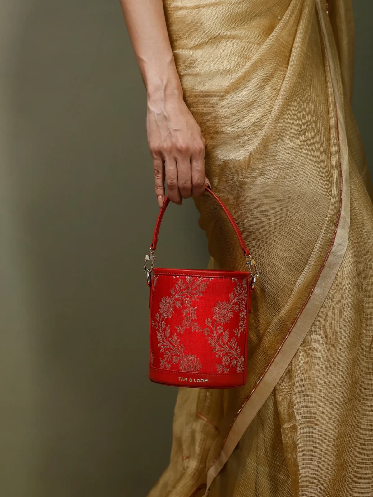 Barrel Potli (Bridal Red Brocade) thumbnail 2