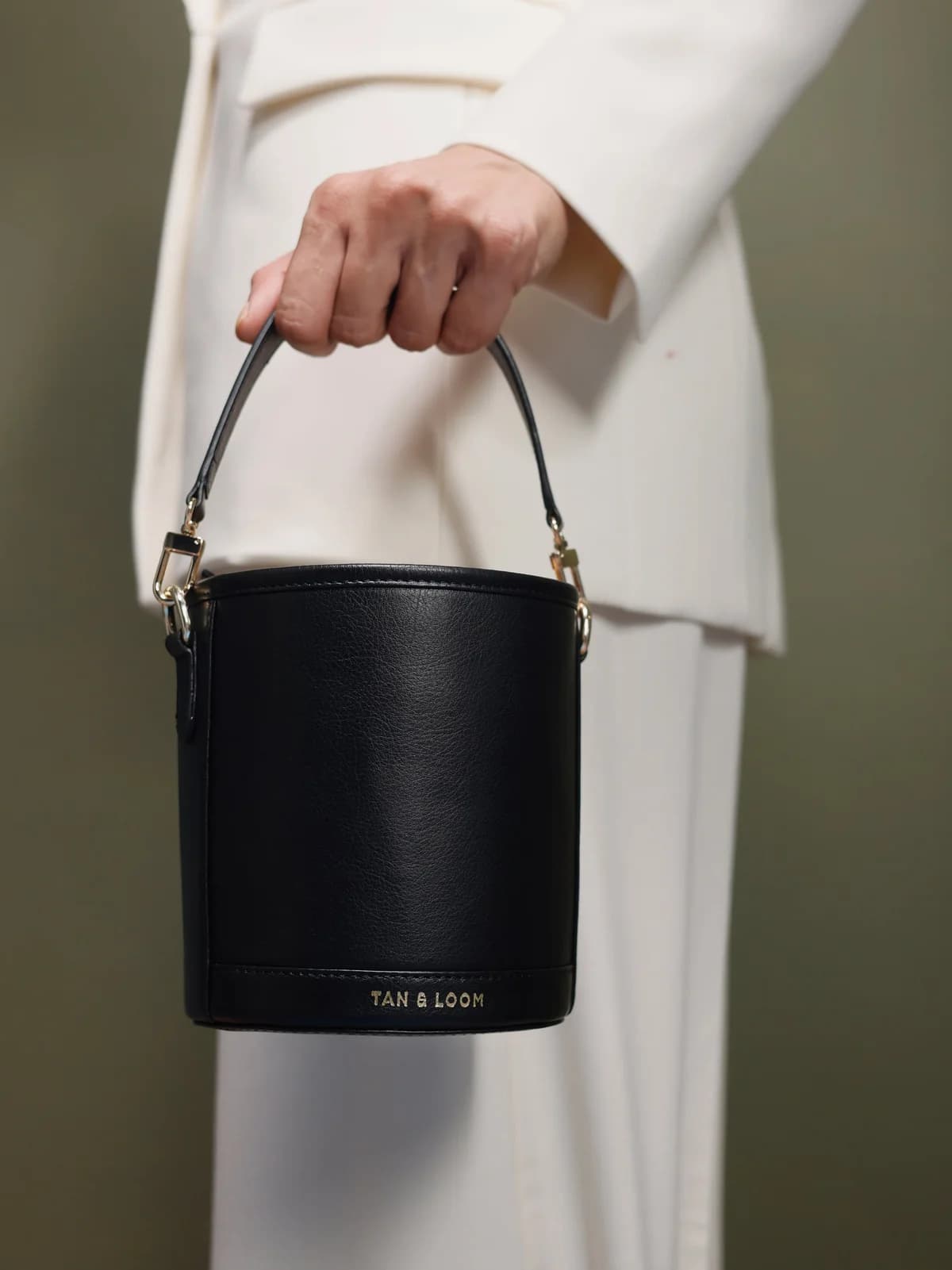 Barrel Potli (Classic Black Leather) thumbnail 2