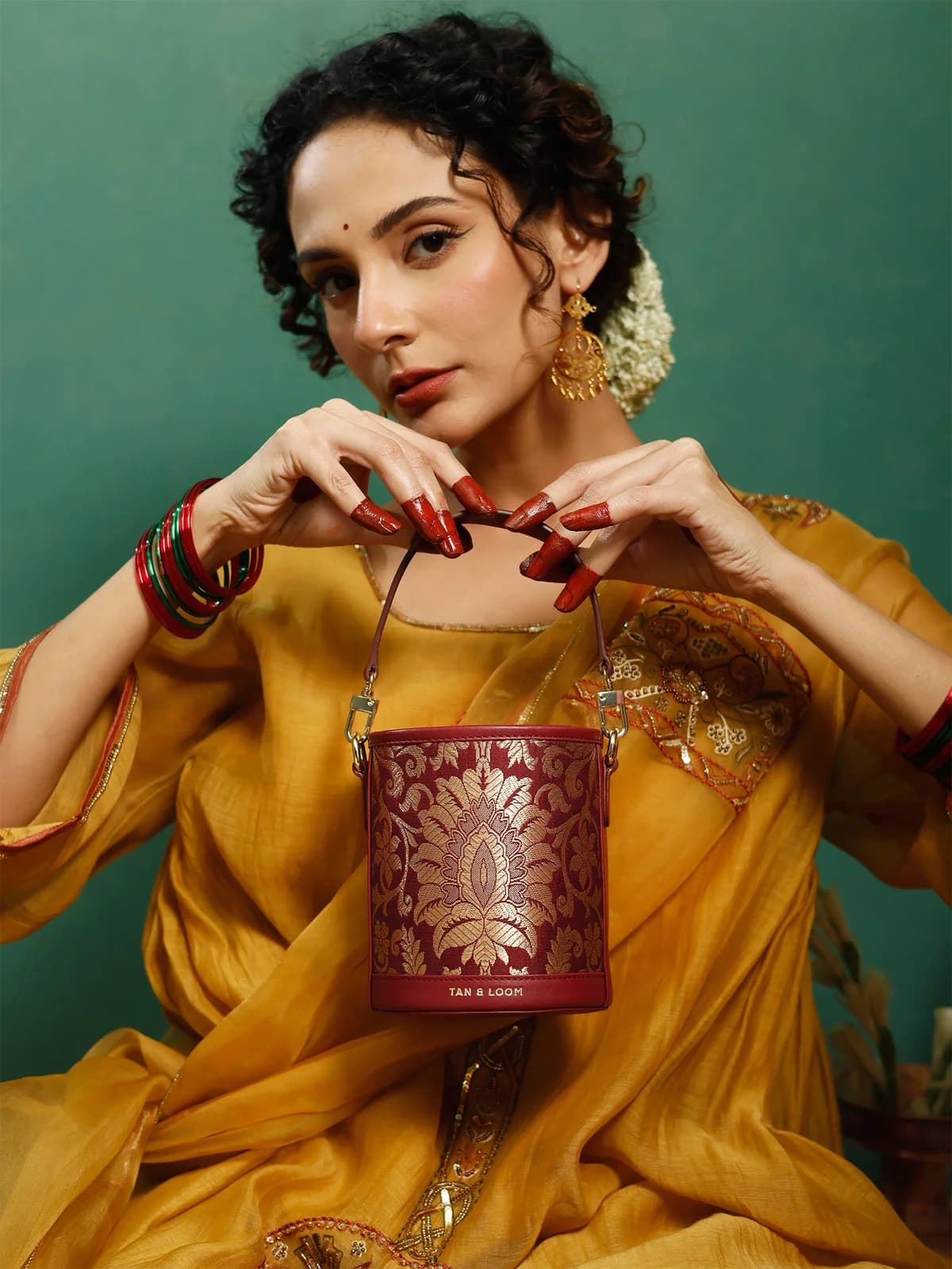 Barrel Potli (Divine Maroon Brocade) thumbnail 2