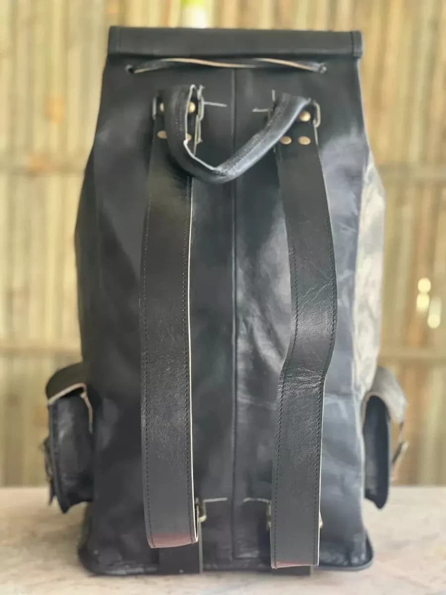 Black Leather Backpack Bag | 100% Genuine Leather thumbnail 5