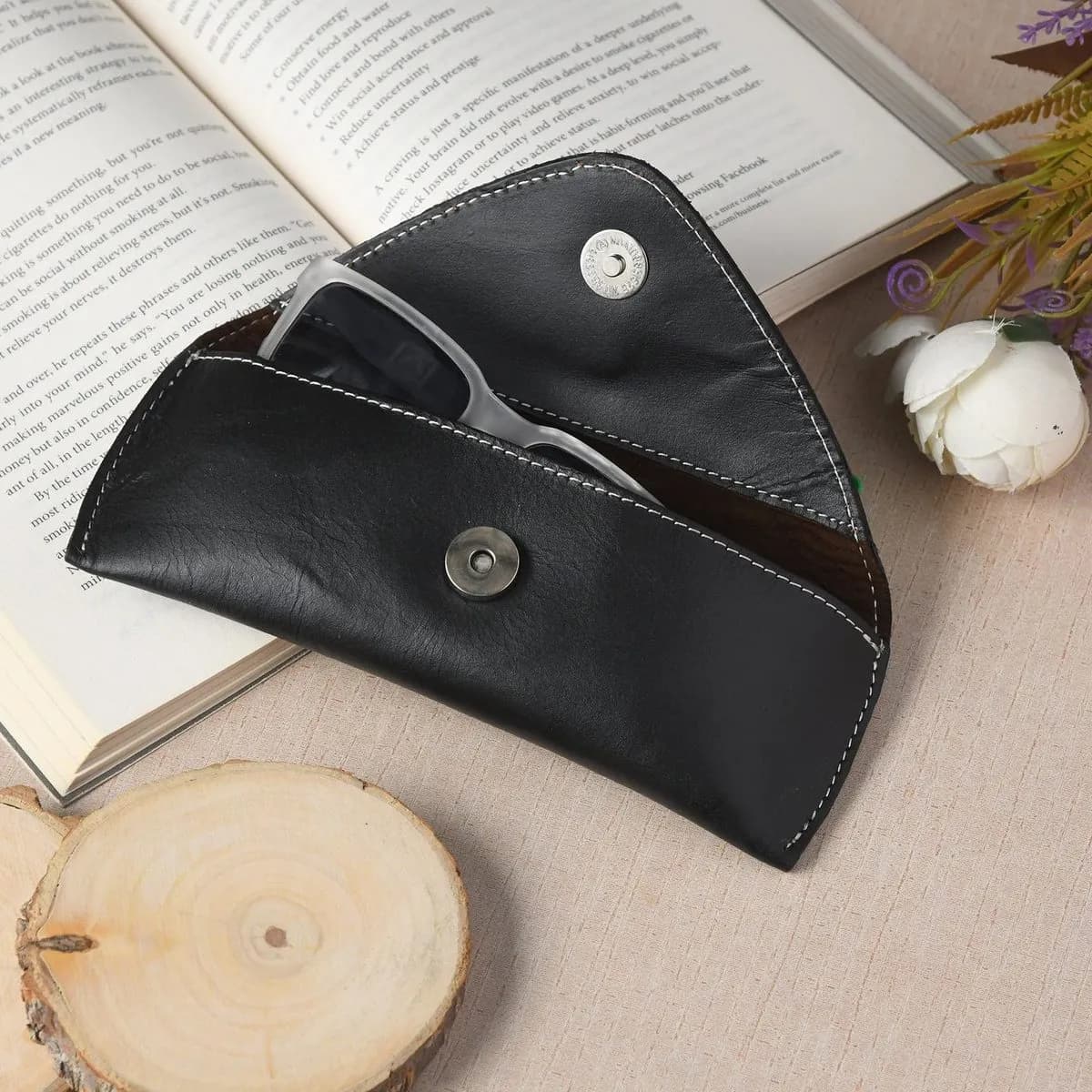 Black Leather Sunglasses Case thumbnail 2