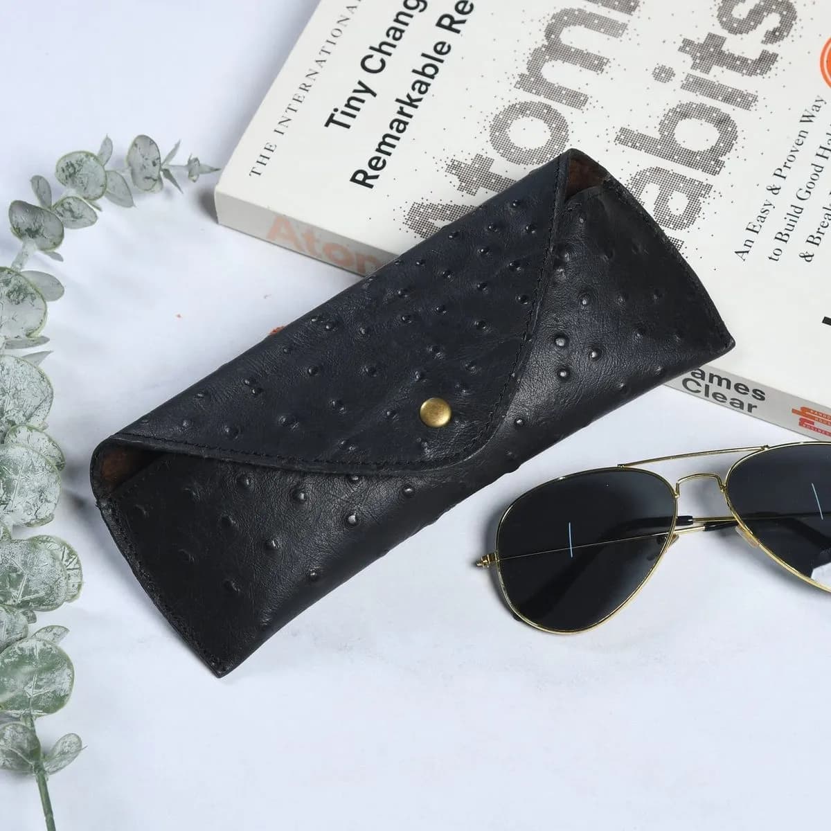 Black Pebble Textured Sunglass Case thumbnail 2