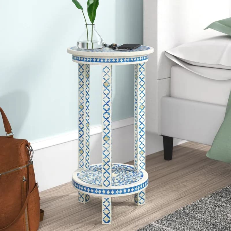 Bone Inlay End Table thumbnail 2