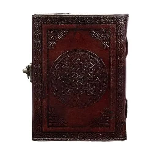 IndiFash- Handmade Leather Diary Embossed with Skull. Antique Lock Closure. Pefect for Artist Sketchbook, Scrapbook, Drawing, Writing etc. Brown Colour Size 5×7 inch (Skull) thumbnail 5