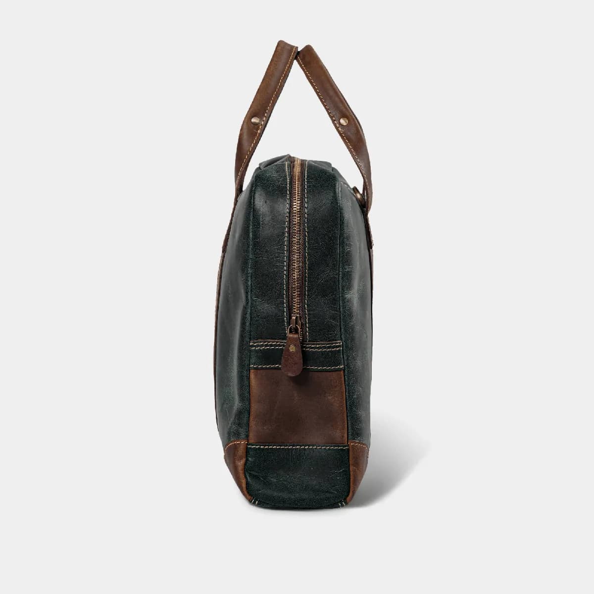 Buffalo leather Briefcase- Green bag thumbnail 4
