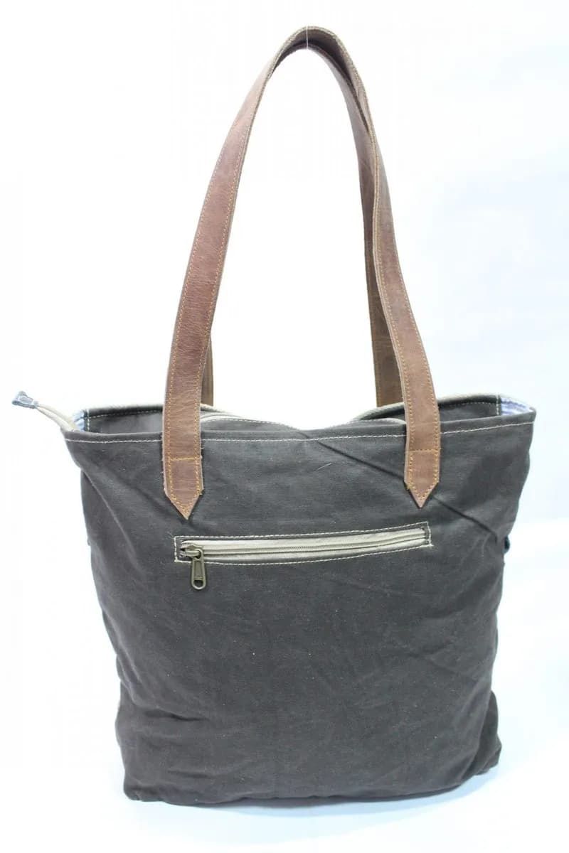 Canvas Tote Bag Checks Design thumbnail 2