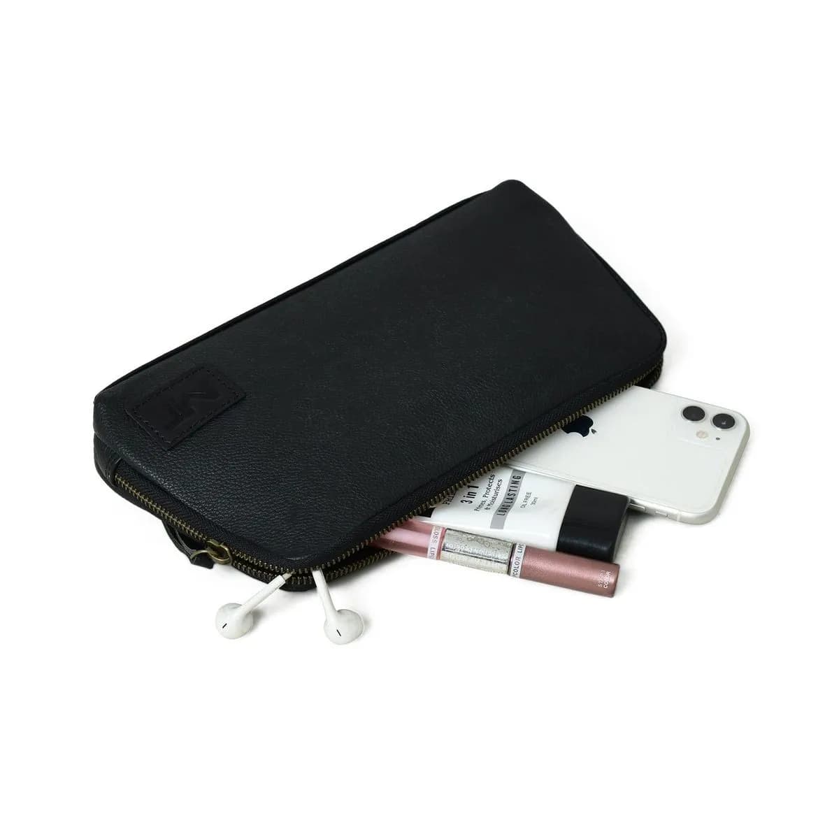 Classic Black Leather Clutch thumbnail 5