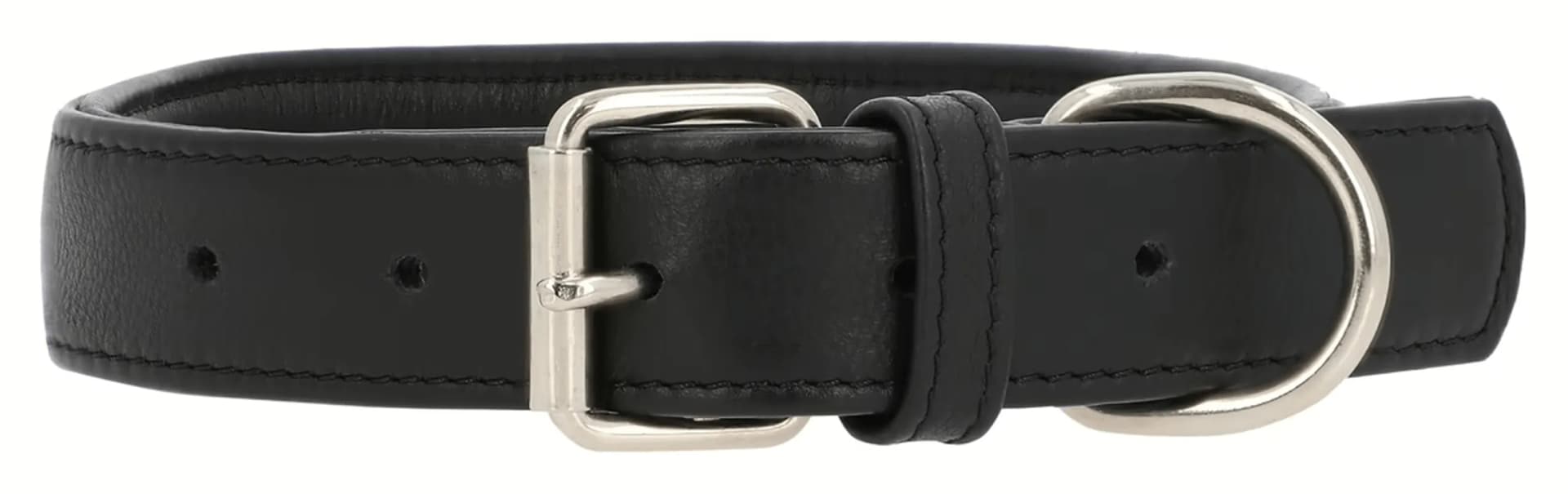 Classic Black Leather Dog Collar - Adjustable & Durable thumbnail 4