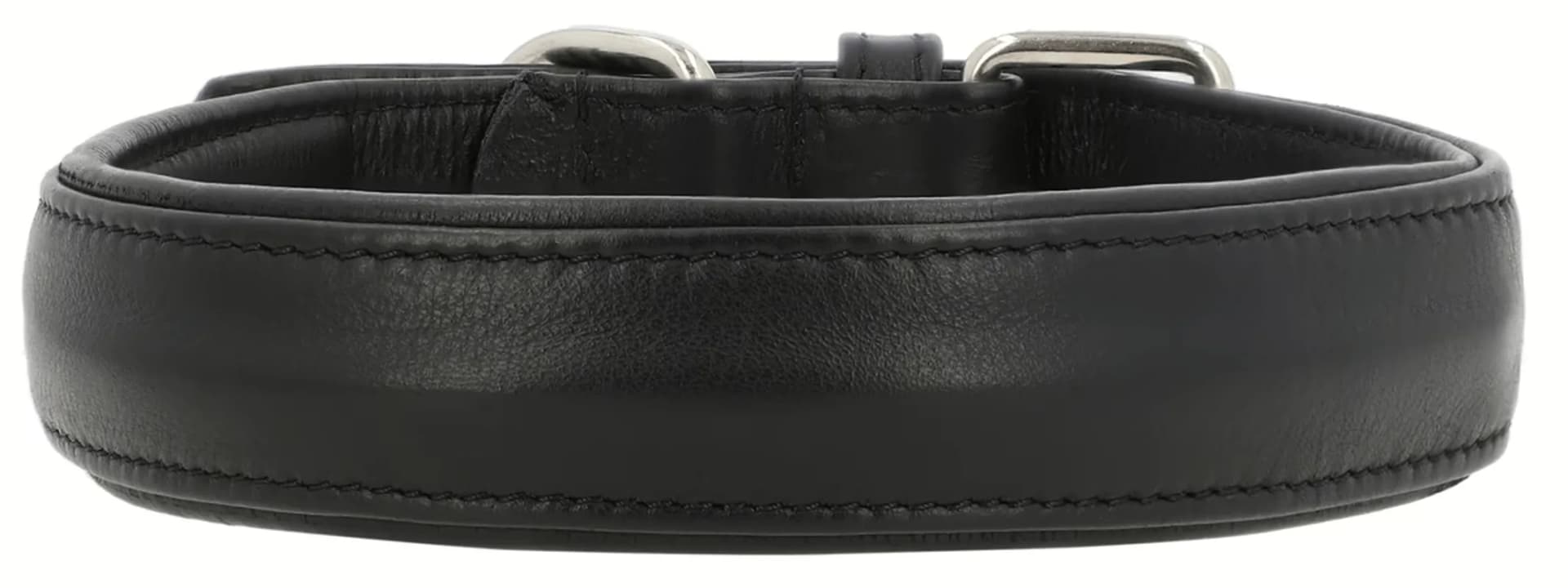 Classic Black Leather Dog Collar - Adjustable & Durable thumbnail 5