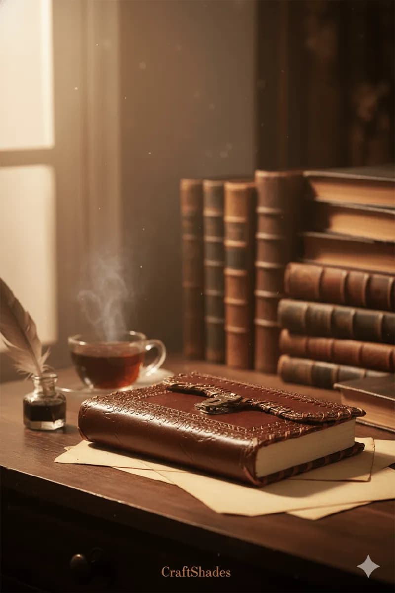 Classic Hand-Stitched Vintage Leather Diary with Brass Lock thumbnail 3