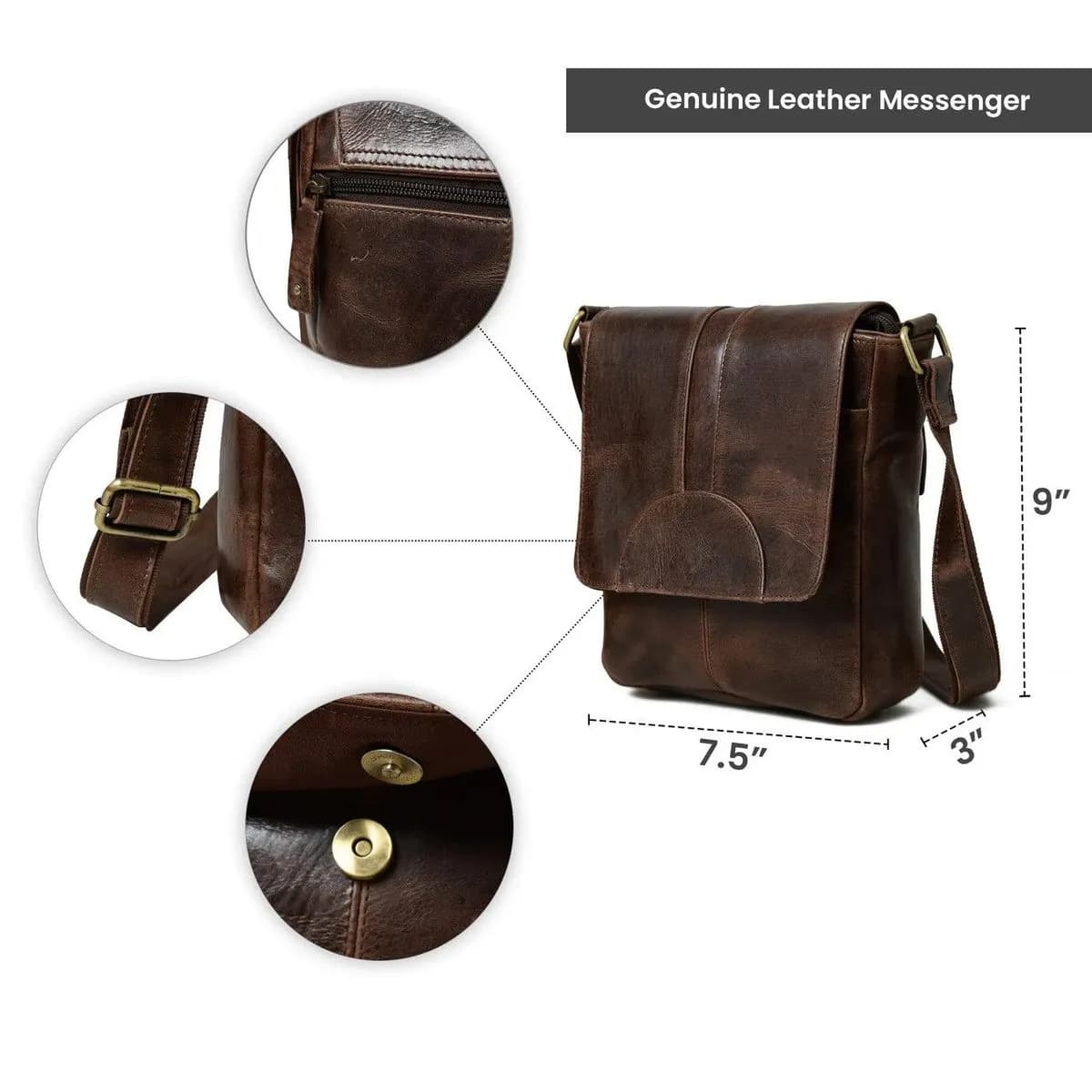 Cocoa Classic Messenger Bag thumbnail 5