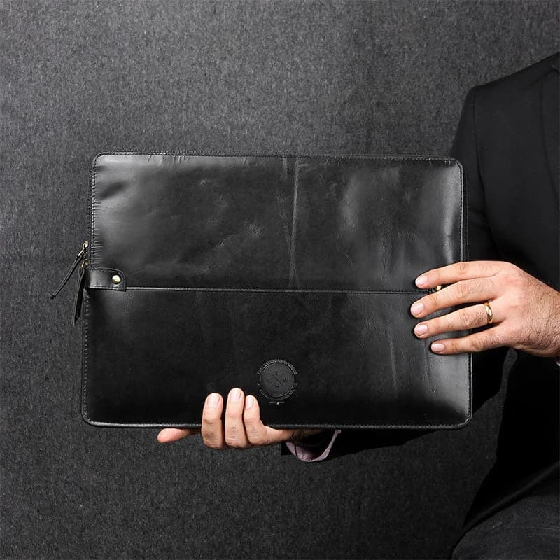 Dual Leather Laptop Sleeve thumbnail 6