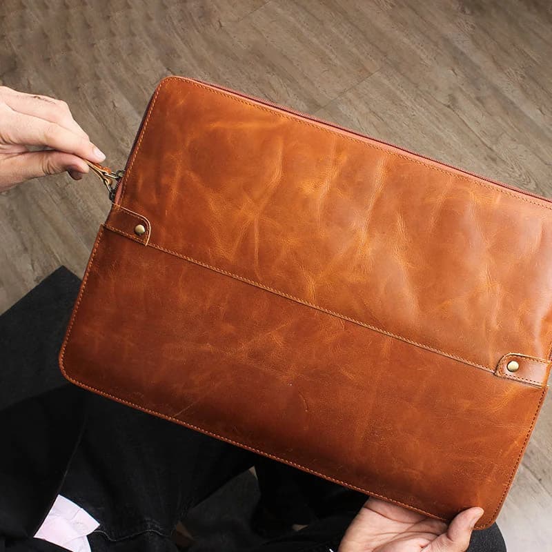 Dual Leather Sleeve Crunch Tan thumbnail 2
