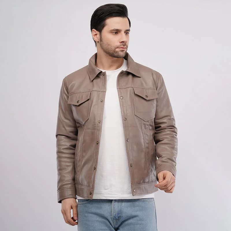 ELVAR Leather Trucker Jacket