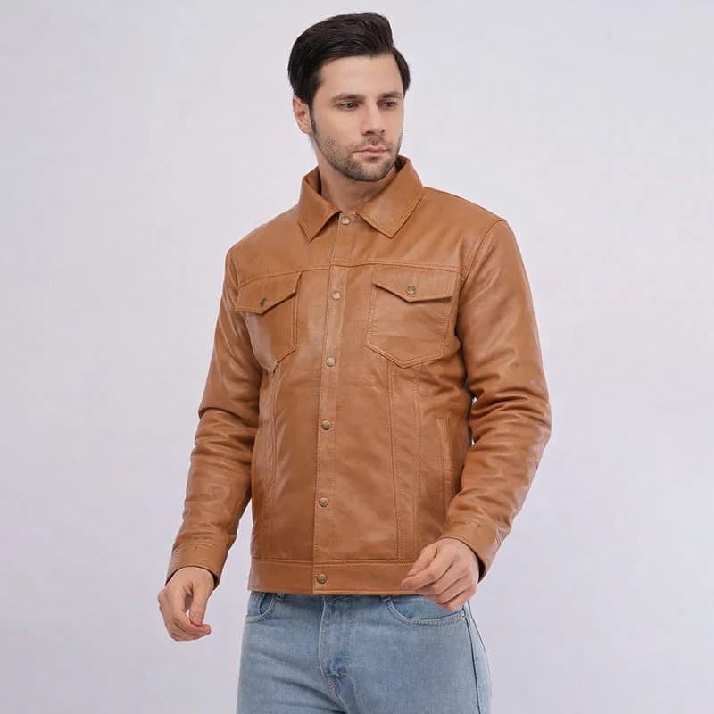 ELVAR Tan Leather Jacket