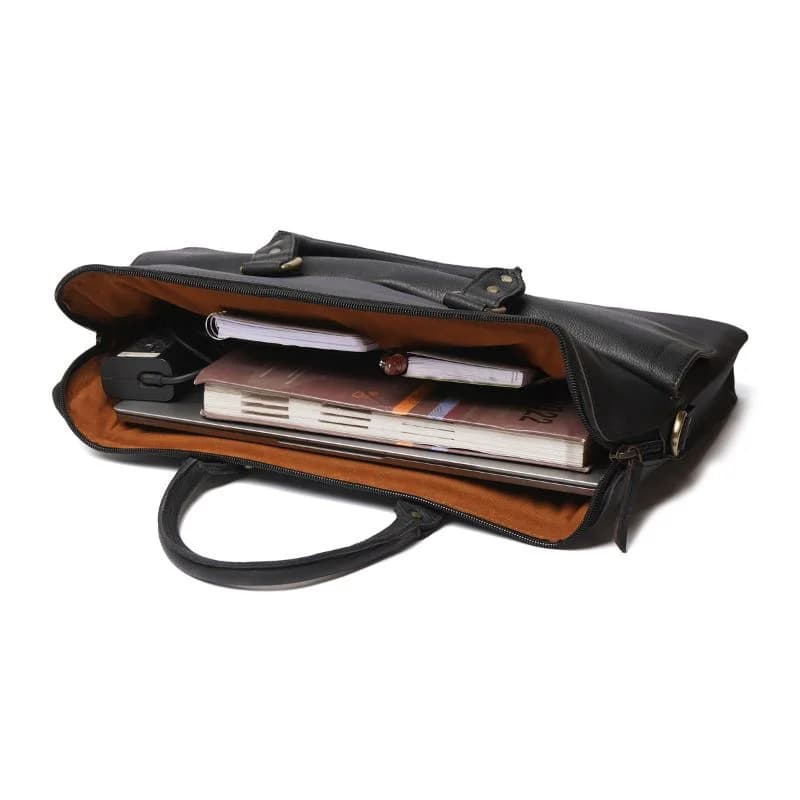 Executive Two-Tone Leather Laptop Bag 003 thumbnail 7