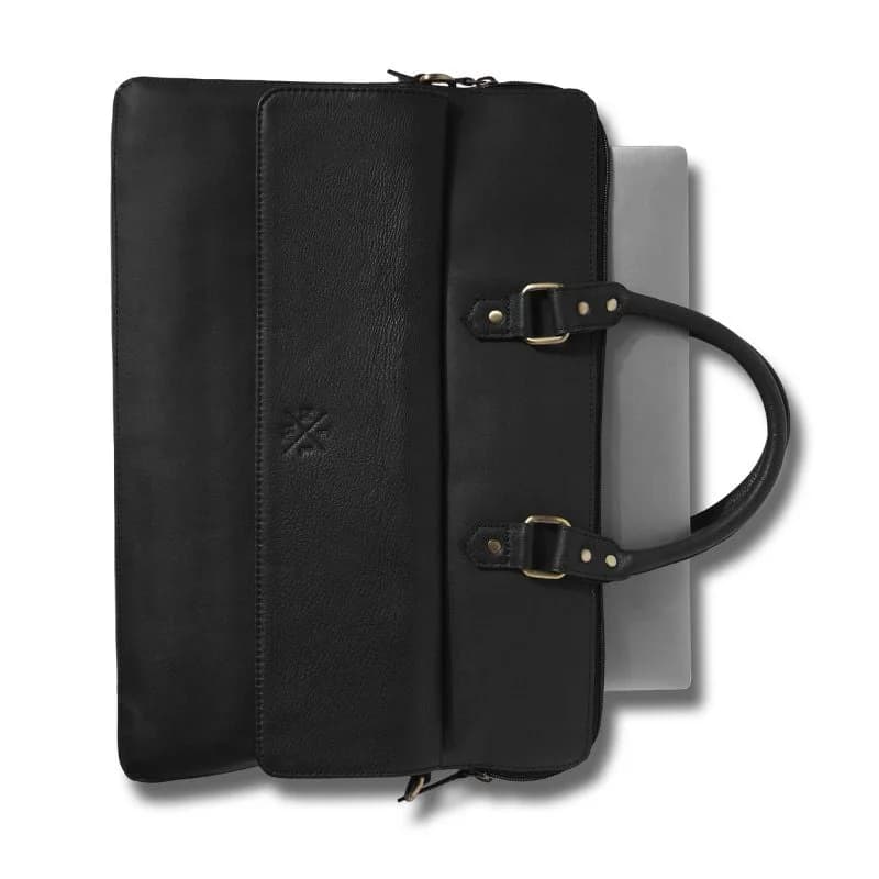 Executive Two-Tone Leather Laptop Bag 003 thumbnail 9