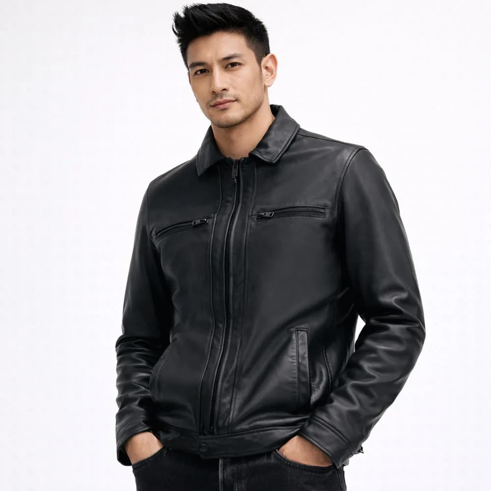 Fahad Retro Genuine Leather Jacket for Men