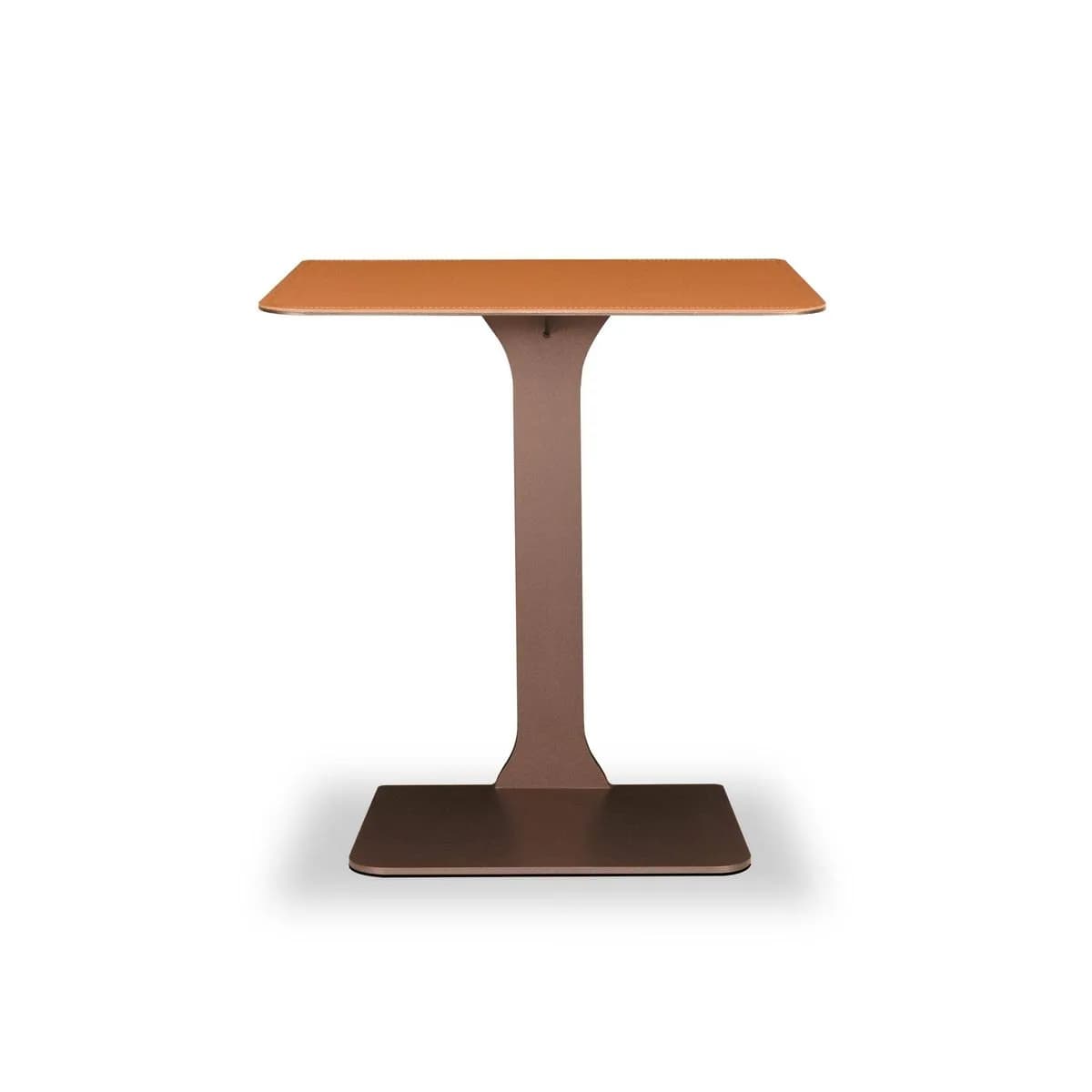 Garett Brown-Grey Leather Side & End Table thumbnail 2