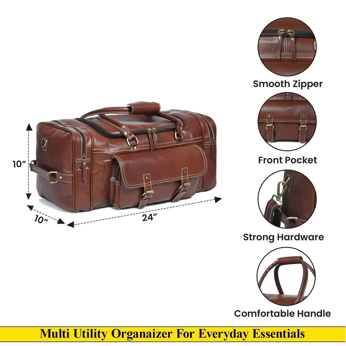 Genuine Leather Travel Duffle Bag thumbnail 4