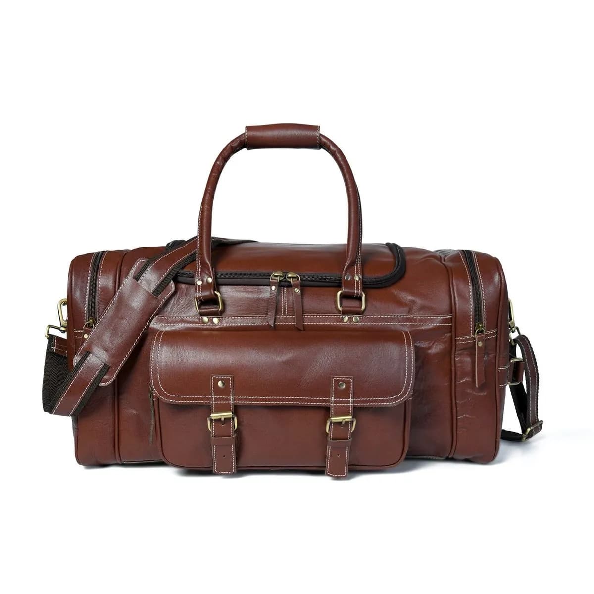 Genuine Leather Travel Duffle Bag thumbnail 5