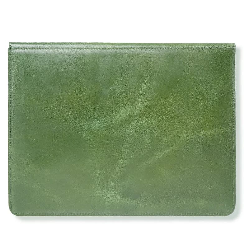 Green Leather Laptop Sleeve thumbnail 2
