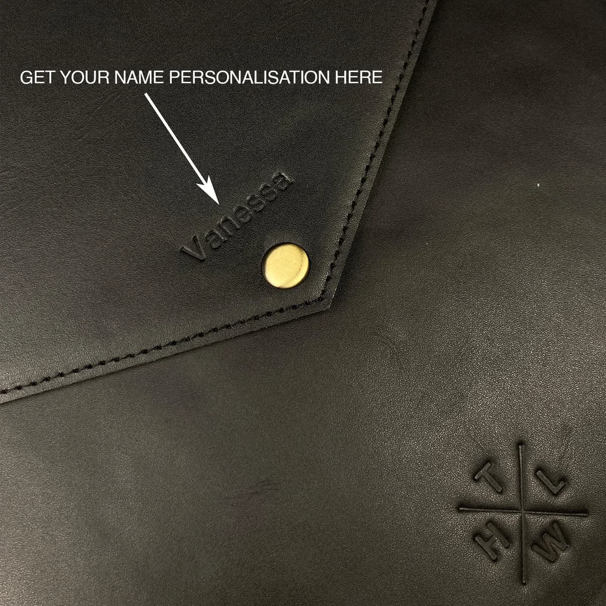 Green Leather Laptop Sleeve thumbnail 9