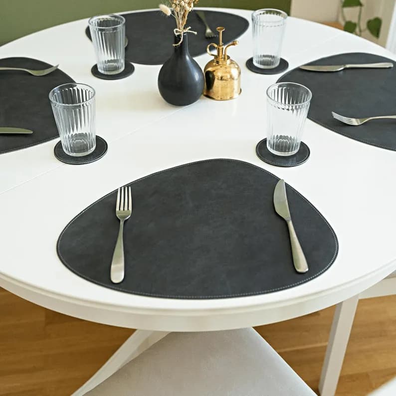 Handmade Genuine Leather Triangular Placemats thumbnail 2
