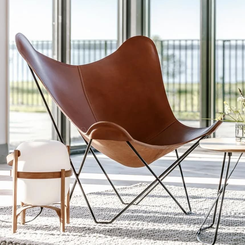 IndiFash Handmade leather 2 Butterfly Chair thumbnail 4