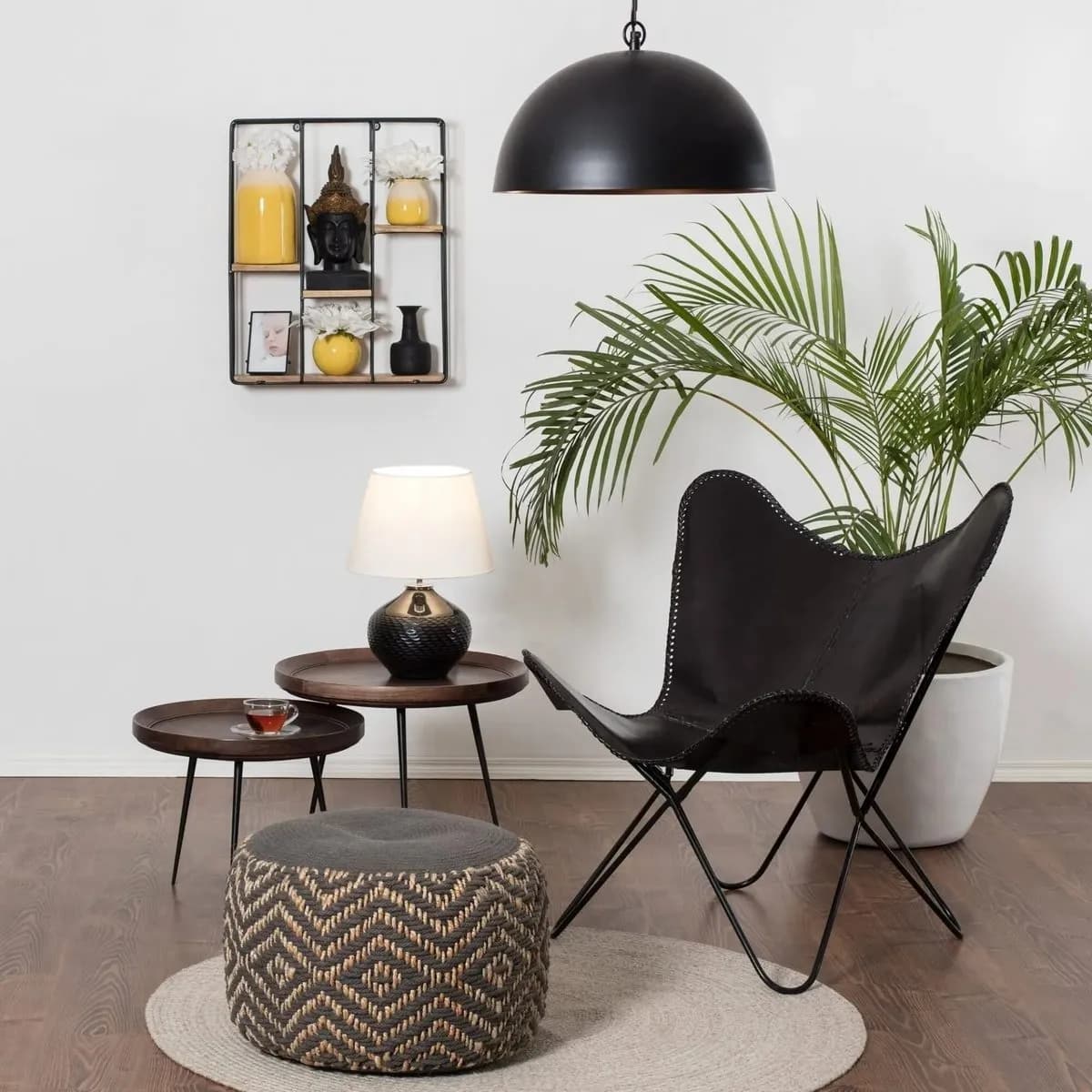 Butterfly Chair black chair Goat leather thumbnail 2