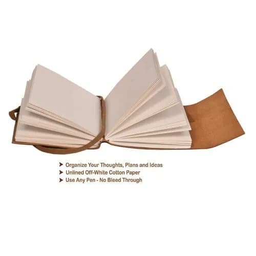 IndiFash - Leather Diary Heart with Quote Antique Handmade Leather Bound Notepad for Men and Women Unlined Paper Travel Diary and Notebooks to Write 7 x 5 Inches (Heart With Quote) thumbnail 5
