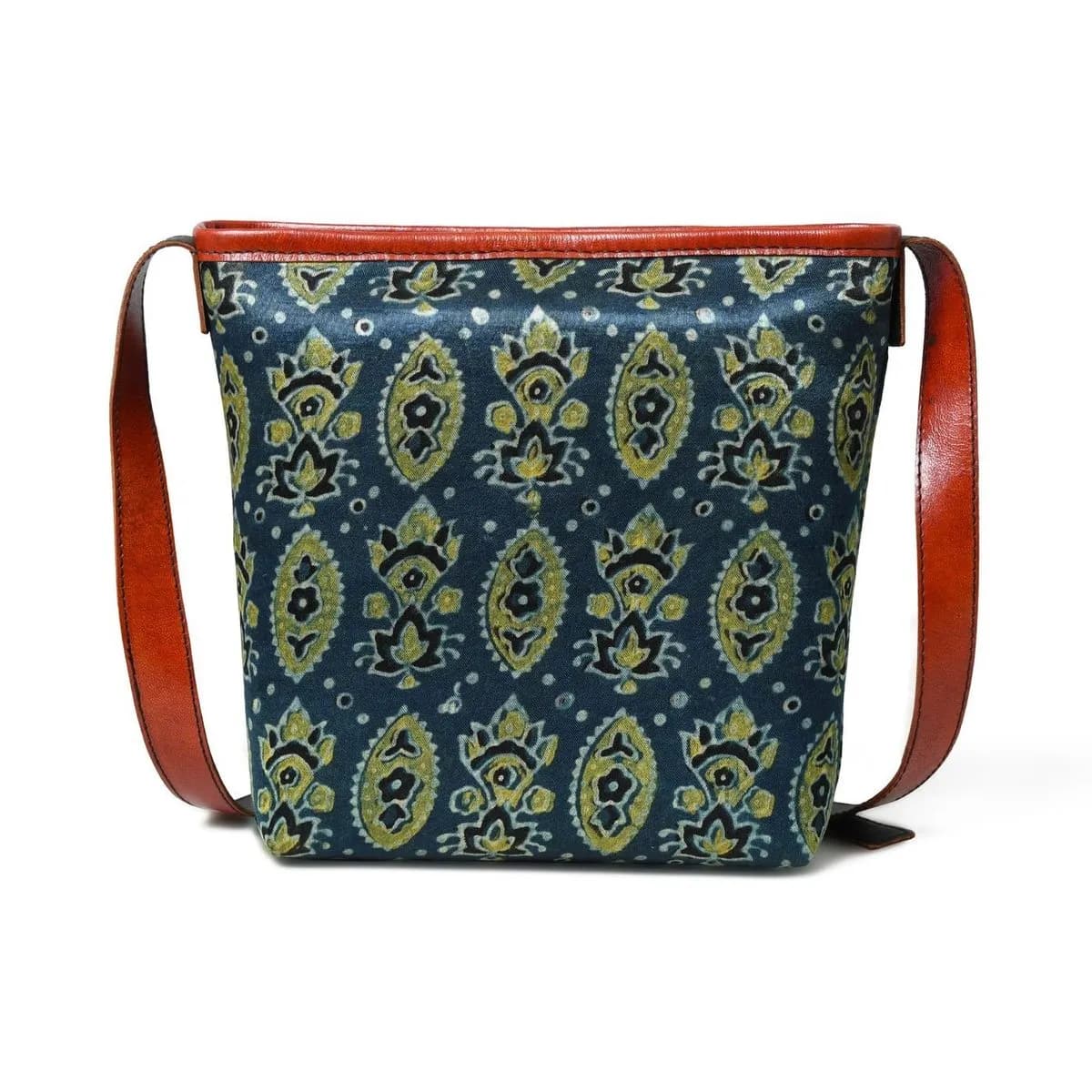 Heritage Ajrakh Leather Tote Bag thumbnail 6