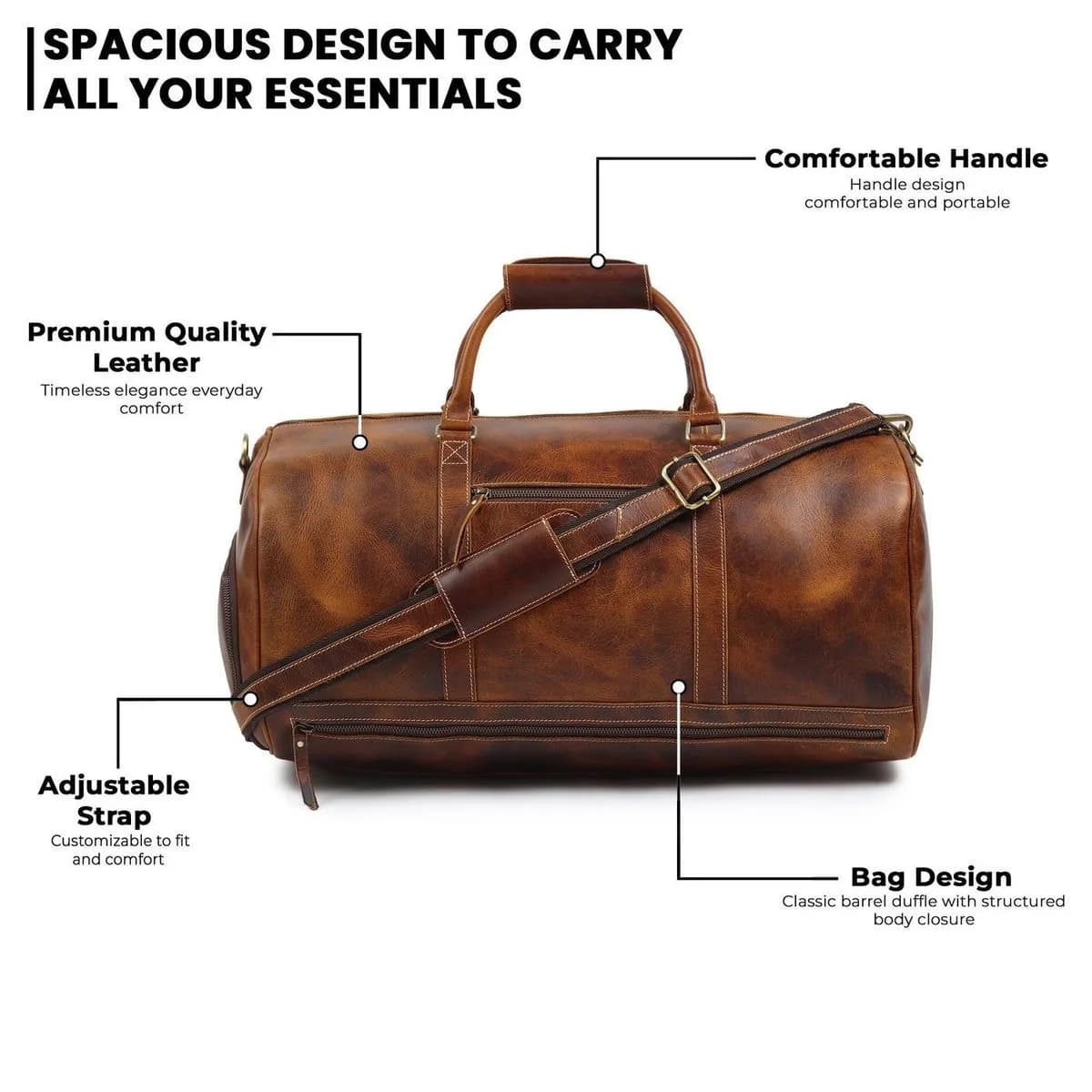 Heritage Buffalo Leather Duffel Bag thumbnail 7