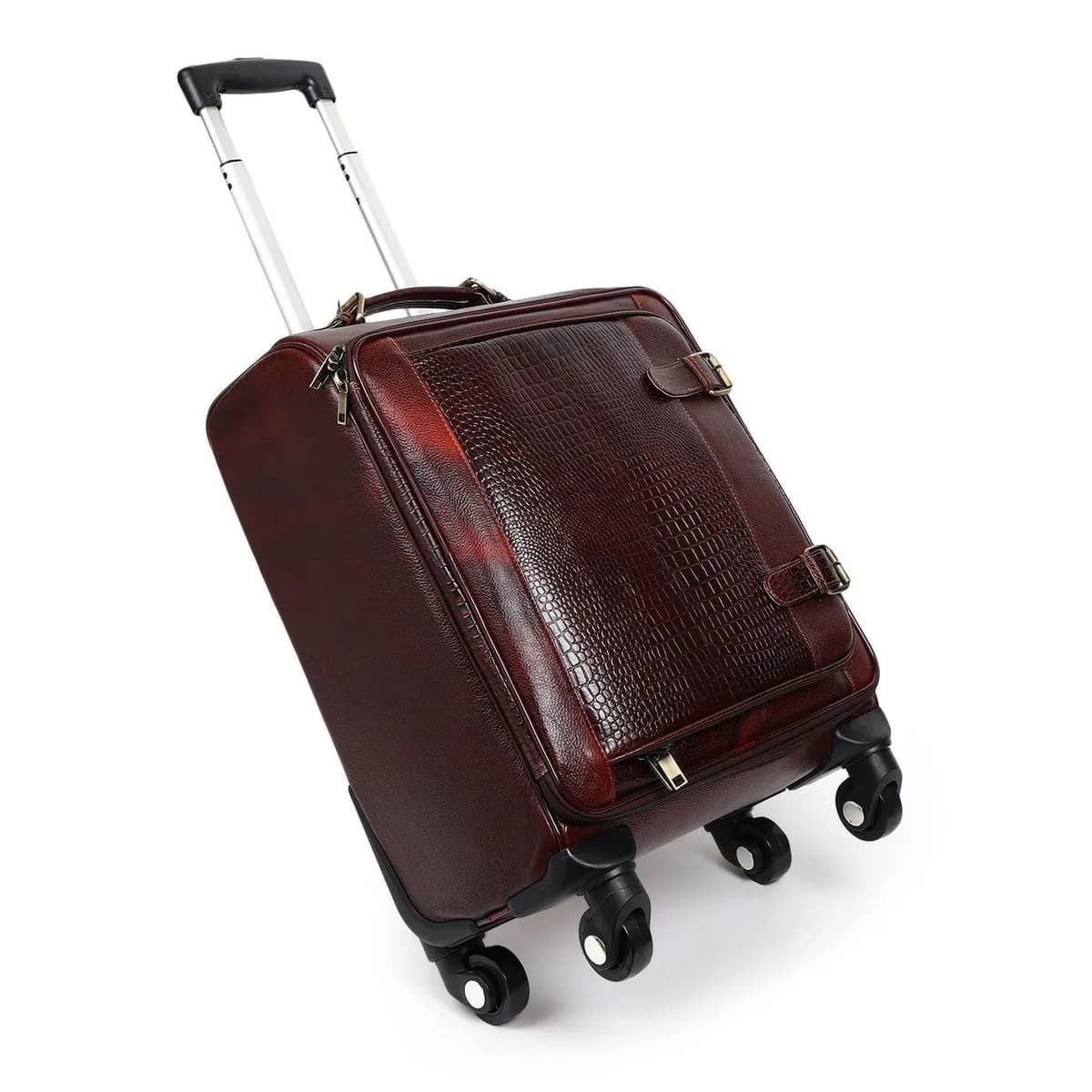 Horizon Leather Trolley Suitcase, Brown thumbnail 2