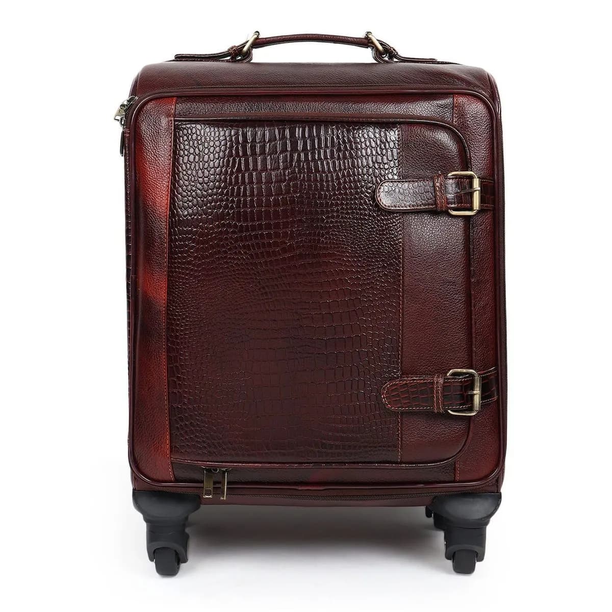 Horizon Leather Trolley Suitcase, Brown thumbnail 3