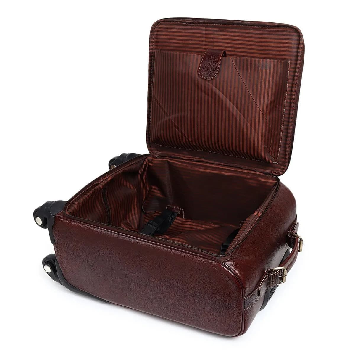 Horizon Leather Trolley Suitcase, Brown thumbnail 5