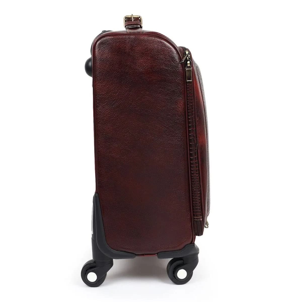 Horizon Leather Trolley Suitcase, Brown thumbnail 6