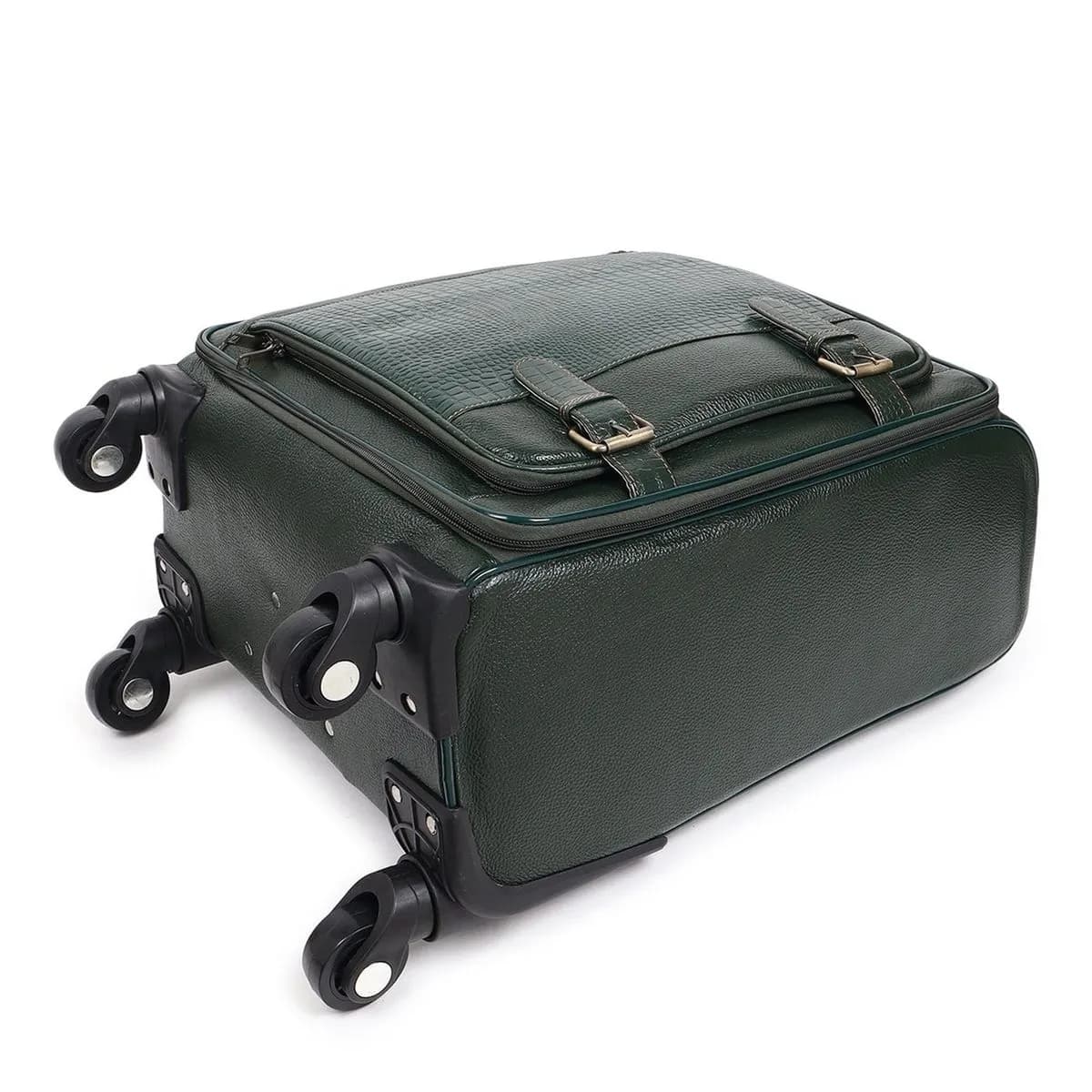 Horizon Leather Trolley Suitcase, Green thumbnail 10